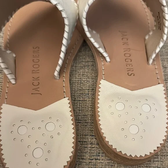 New! Jack Rogers leather sandals with chocolate Labrador dog embroidery - Picture 3 of 7